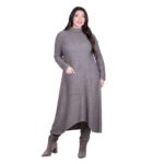 Platinum Φόρεμα Μόκα Γυναικείο Πλεκτό Casual Εβαζέ All Day Free Size - IT-8422-MC