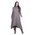 Platinum Φόρεμα Μόκα Γυναικείο Πλεκτό Casual Εβαζέ All Day Free Size - IT-8422-MC - Image 4