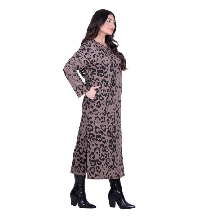 Fairyland Φόρεμα Μόκα Γυναικείο Με Animal Print Casual Μακρύ All Day Free Size - MG-12642-LP - Image 3