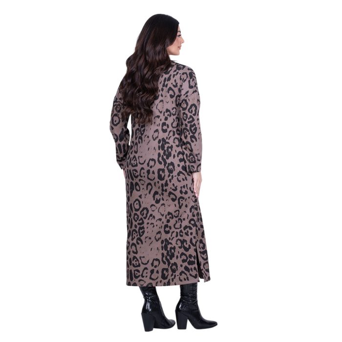 Fairyland Φόρεμα Μόκα Γυναικείο Με Animal Print Casual Μακρύ All Day Free Size - MG-12642-LP - Image 4