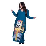 Platinum Φόρεμα Πετρολ Γυναικείο Απλικέ Maxi ''Αφηρημένος Πίνακας Patchwork'' All Day - PL-231-WP - Image 3