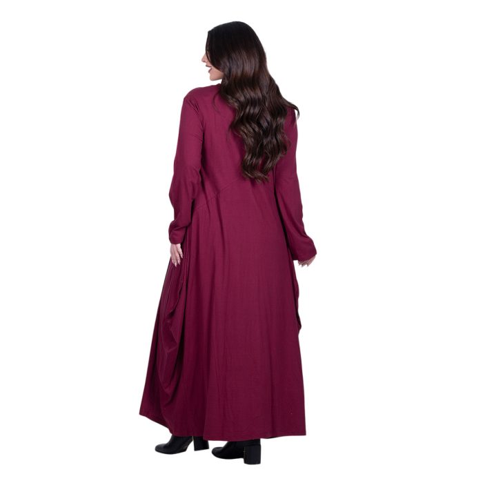 Platinum Φόρεμα Μπορντό Γυναικείο Απλικέ Maxi ''Νυχτερινό Ταξίδι Patchwork'' All Day - PL-232-BR - Image 4