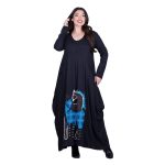 Platinum Φόρεμα Μαύρο Γυναικείο Απλικέ Maxi ''Ερωτευμένα Άλογα Patchwork'' All Day - PL-233-BC