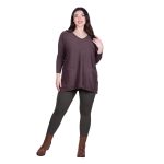 Platinum Μπλούζα Καφέ Γυναικεία Πλεκτή Με Τσέπες Αll Day Free Size - ΙΤ-20205-BR - Image 2