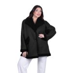 Platinum Ημίπαλτο Μαύρο Γυναικείο Μουτόν Γυναικείο Με Γούνα Casual All Day Free Size - 06079-BC - Image 3