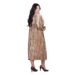 Platinum Φόρεμα Μπεζ - Χρυσό Γυναικείο Μidi Ampir Velvet All Day Free Size - 10279-KD - Image 2