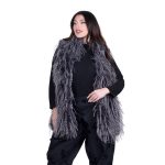 Fairyland Moschato Γιλέκο Γκρι Με Λευκό Γυναικείο Γούνινο Οικολογικό Χνουδωτό Casual All Day - FS-1310 - Image 2