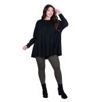 Platinum Μπλούζα Μαύρη Γυναικεία Κλος Άνετη Γραμμή Αll Day Free Size - 1628-BC - Image 2