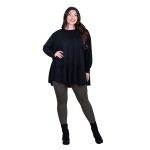 Platinum Μπλούζα Μαύρη Γυναικεία Κλος Άνετη Γραμμή Αll Day Free Size - 1628-BC - Image 3