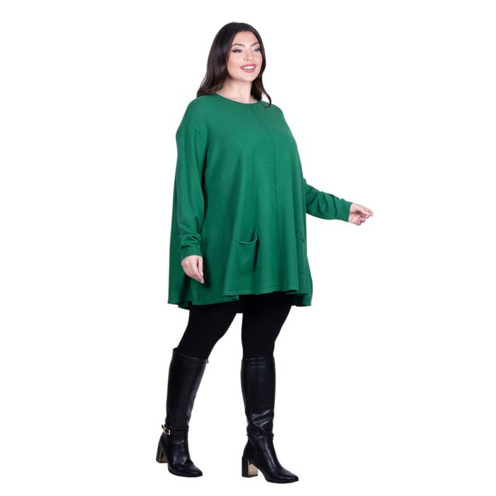 Platinum Μπλούζα Πράσινη Γυναικεία Κλος Άνετη Γραμμή Αll Day Free Size - 1628-GR - Image 3