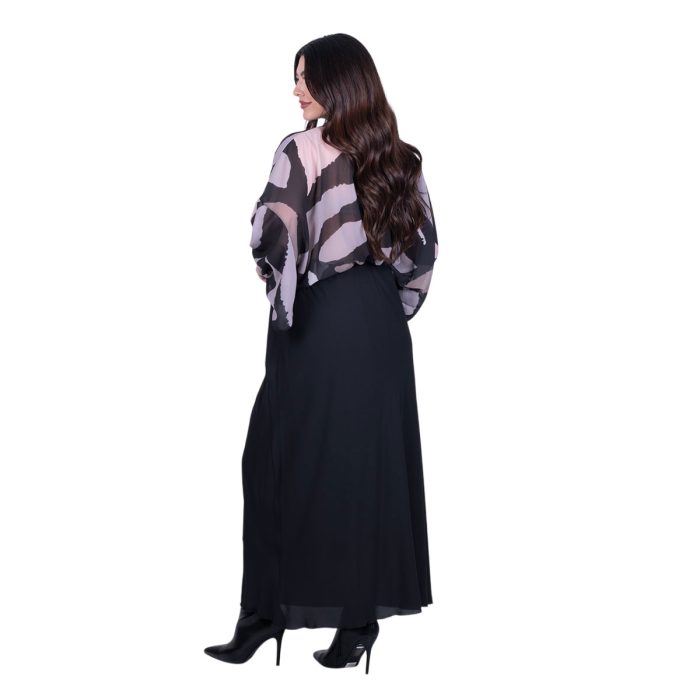 Gomore Φούστα Μαύρη Ζορζέτα Γυναικεία Μακριά Βραδινή Εβαζέ - 24730-BC - Image 4