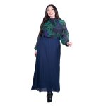 Gomore Φούστα Μπλε Ζορζέτα Γυναικεία Μακριά Βραδινή Εβαζέ - 24730-BL