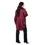 Platinum Πουκαμίσα Μπορντό Γυναικεία Σατινέ Μακριά Ασύμμετρη All Day Free Size - 265-GU-BR - Image 4