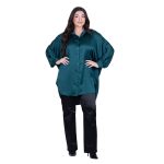 Platinum Πουκαμίσα Πετρολ Γυναικεία Σατινέ Μακριά Ασύμμετρη All Day Free Size - 265-GU-GR - Image 2