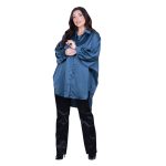 Platinum Πουκαμίσα Μπλε - Ραφ Γυναικεία Σατινέ Μακριά Ασύμμετρη All Day Free Size - 265-GU-RF - Image 2