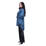 Platinum Πουκαμίσα Μπλε - Ραφ Γυναικεία Σατινέ Μακριά Ασύμμετρη All Day Free Size - 265-GU-RF - Image 3