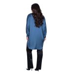 Platinum Πουκαμίσα Μπλε - Ραφ Γυναικεία Σατινέ Μακριά Ασύμμετρη All Day Free Size - 265-GU-RF - Image 4