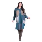 Platinum Φόρεμα - Πουκαμίσα Πετρόλ Με Σχέδια Γυναικεία Μακριά All Day Free Size - 40-5-PR