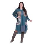 Platinum Φόρεμα - Πουκαμίσα Πετρόλ Με Σχέδια Γυναικεία Μακριά All Day Free Size - 40-5-PR - Image 2