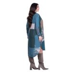 Platinum Φόρεμα - Πουκαμίσα Πετρόλ Με Σχέδια Γυναικεία Μακριά All Day Free Size - 40-5-PR - Image 4