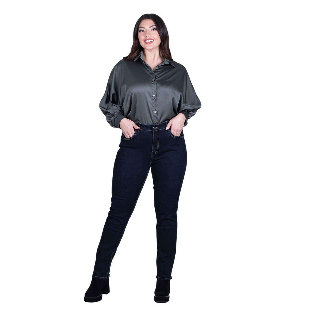 Gomore Παντελόνι Blue Black Γυναικείο Jean Ελαστικό Casual All Day - 53504