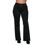 Gomore Παντελόνι Μαύρο Γυναικείο Jean Με Καμπάνα Ελαστικό Casual All Day - 53512-BC - Image 2
