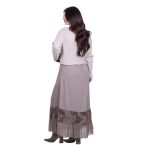 Platinum Φούστα Μόκα Γυναικεία Μακριά Με Ρομαντική Δαντέλα Καθημερινή Free Size - 8930-MG - Image 4