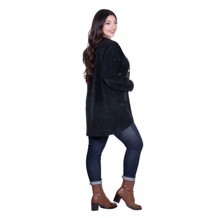 Fairyland Μπλούζα Μαύρη Γυναικεία Ασύμμετρη Velvet Με Mickey Mouse Casoual All Day Free Size - FM-2504-BC - Image 3