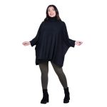Fairyland Moschato Πόντσο - Πουλόβερ Μαύρο Με Ζιβάγκο Γυναικείο Casual Φαρδύ All Day Free Size - FM-5016-BC - Image 2