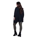 Fairyland Moschato Πόντσο - Πουλόβερ Μαύρο Με Ζιβάγκο Γυναικείο Casual Φαρδύ All Day Free Size - FM-5016-BC - Image 4