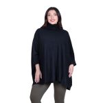 Fairyland Moschato Πόντσο - Πουλόβερ Μαύρο Με Ζιβάγκο Γυναικείο Casual Φαρδύ All Day Free Size - FM-5016-BC - Image 5