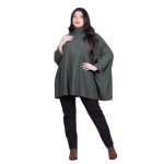 Fairyland Moschato Πόντσο - Πουλόβερ Πράσινο Με Ζιβάγκο Γυναικείο Casual Φαρδύ All Day Free Size - FM-5016-GR