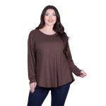 Fairyland Moschato Μπλούζα Καφέ Γυναικεία Εβαζέ Κλος Καθημερινή Free Size - FM-57115-BR