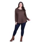 Fairyland Moschato Μπλούζα Καφέ Γυναικεία Εβαζέ Κλος Καθημερινή Free Size - FM-57115-BR - Image 2