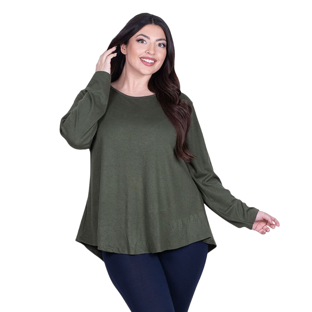 FM-57115-GR Fairyland Moschato Μπλούζα Λαδί Γυναικεία Εβαζέ Κλος Καθημερινή Free Size - FM-57115-GR - Image 1