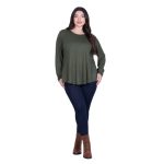 Fairyland Moschato Μπλούζα Λαδί Γυναικεία Εβαζέ Κλος Καθημερινή Free Size - FM-57115-GR - Image 2