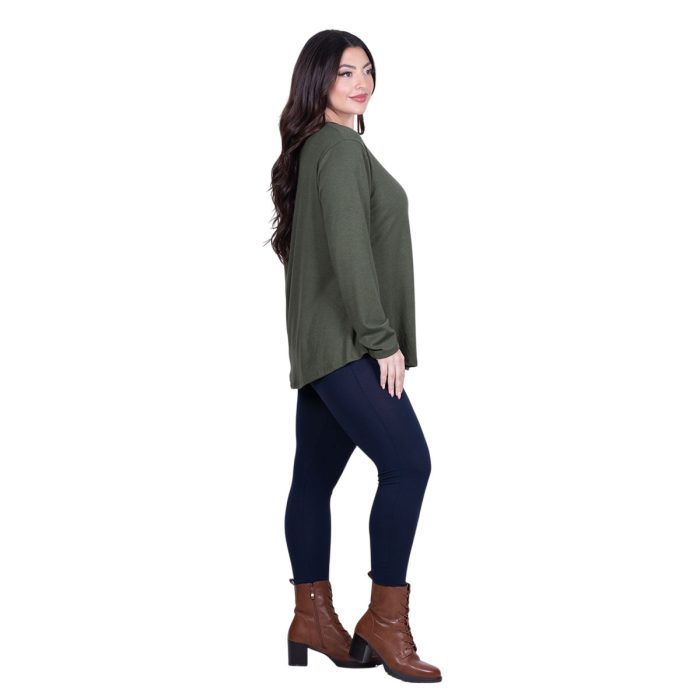 Fairyland Moschato Μπλούζα Λαδί Γυναικεία Εβαζέ Κλος Καθημερινή Free Size - FM-57115-GR - Image 3