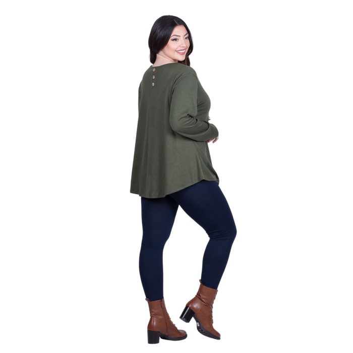 Fairyland Moschato Μπλούζα Λαδί Γυναικεία Εβαζέ Κλος Καθημερινή Free Size - FM-57115-GR - Image 4