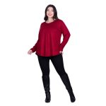 Fairyland Moschato Μπλούζα Κόκκινη Γυναικεία Εβαζέ Κλος Καθημερινή Free Size - FM-57115-RD - Image 2