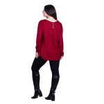 Fairyland Moschato Μπλούζα Κόκκινη Γυναικεία Εβαζέ Κλος Καθημερινή Free Size - FM-57115-RD - Image 4
