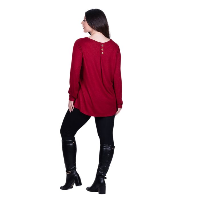 Fairyland Moschato Μπλούζα Κόκκινη Γυναικεία Εβαζέ Κλος Καθημερινή Free Size - FM-57115-RD - Image 4