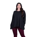 Fairyland Moschato Μπλούζα Ανθρακί Γυναικεία Κλος Με Ασυμμετρία Καθημερινή Free Size - FM-705-AR