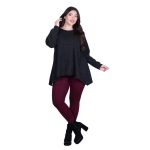 Fairyland Moschato Μπλούζα Ανθρακί Γυναικεία Κλος Με Ασυμμετρία Καθημερινή Free Size - FM-705-AR - Image 2