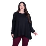 Fairyland Moschato Μπλούζα Μαύρη Γυναικεία Κλος Με Ασυμμετρία Καθημερινή Free Size - FM-705-BC