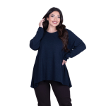 Fairyland Moschato Μπλούζα Μπλε Γυναικεία Κλος Με Ασυμμετρία Καθημερινή Free Size - FM-705-BL - Image 2