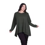 Fairyland Moschato Μπλούζα Πράσινη Γυναικεία Κλος Με Ασυμμετρία Καθημερινή Free Size - FM-705-GR