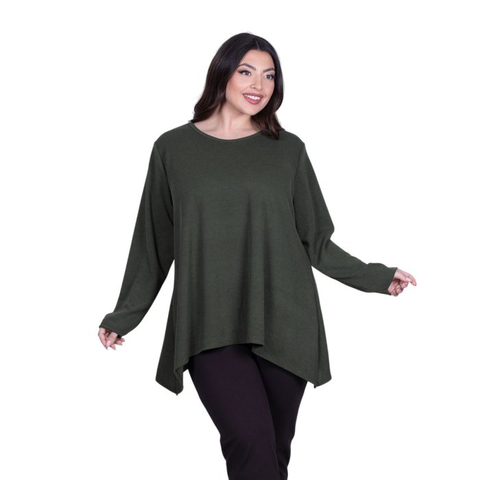 Fairyland Moschato Μπλούζα Πράσινη Γυναικεία Κλος Με Ασυμμετρία Καθημερινή Free Size - FM-705-GR