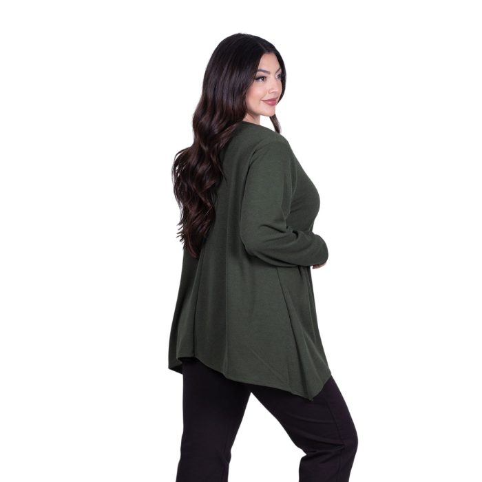 Fairyland Moschato Μπλούζα Πράσινη Γυναικεία Κλος Με Ασυμμετρία Καθημερινή Free Size - FM-705-GR - Image 3