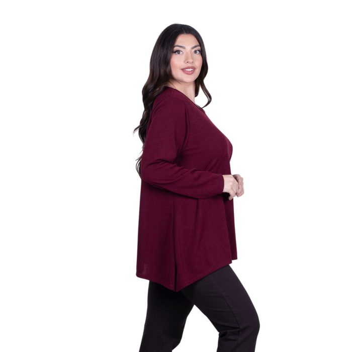 Fairyland Moschato Μπλούζα Γκρενά Γυναικεία Κλος Με Ασυμμετρία Καθημερινή Free Size - FM-705-RG - Image 3