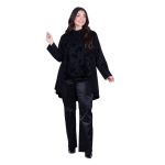 Fairyland Μπλούζα Μαύρη Γυναικεία Ασύμμετρη Με Σχέδια All Day Free Size - FM-8215-BCF - Image 2